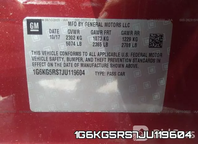 1G6KG5RS7JU119604 фото 10