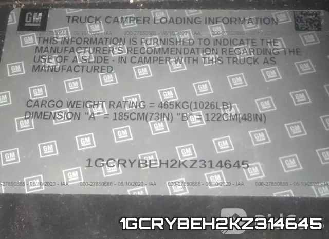 1GCRYBEH2KZ314645 фото 10
