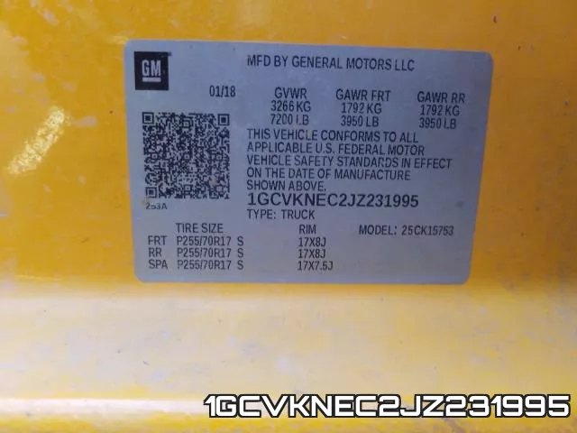 1GCVKNEC2JZ231995 фото 2