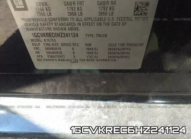 1GCVKREC6HZ241124 фото 10