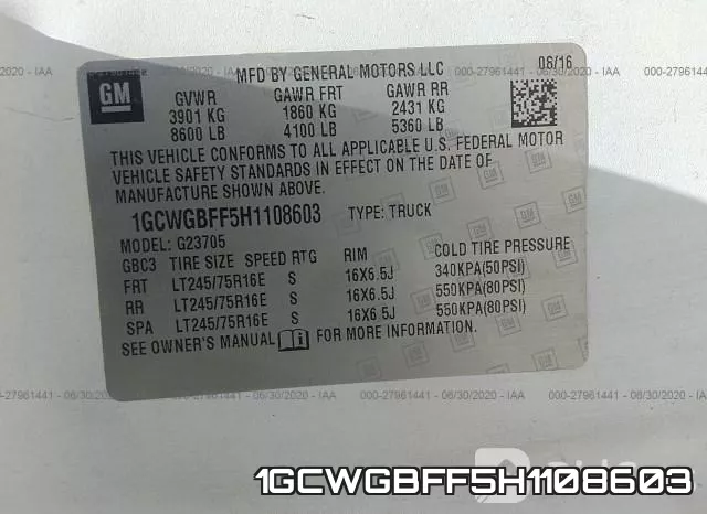 1GCWGBFF5H1108603 фото 10