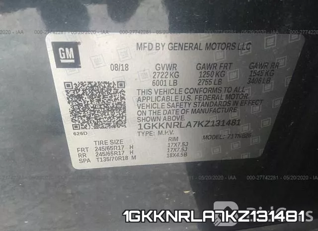 1GKKNRLA7KZ131481 фото 10