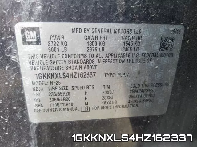 1GKKNXLS4HZ162337 фото 2