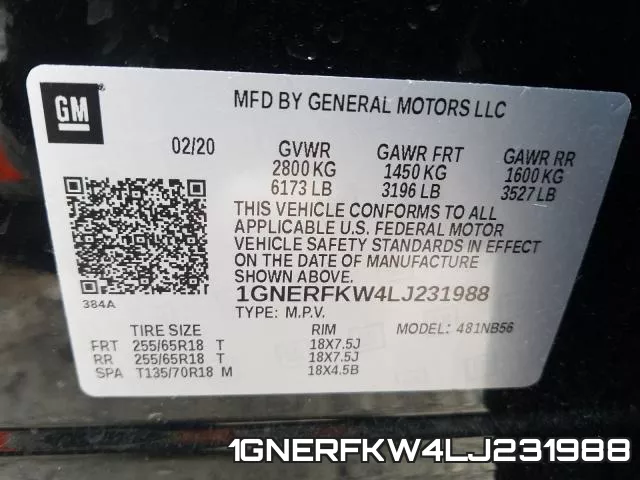 1GNERFKW4LJ231988 фото 2