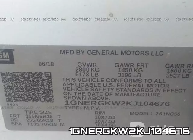 1GNERGKW2KJ104676 фото 10