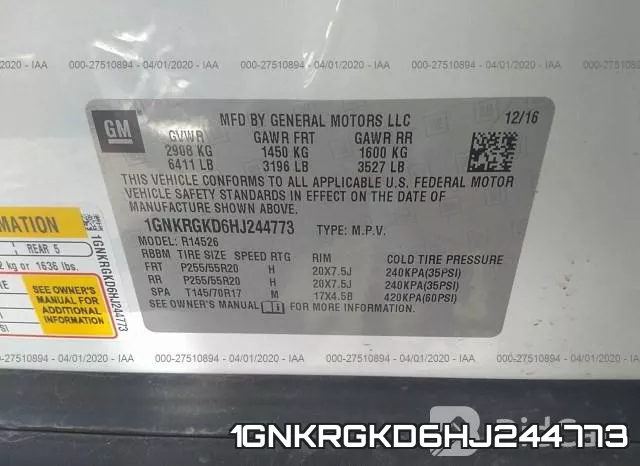 1GNKRGKD6HJ244773 фото 10