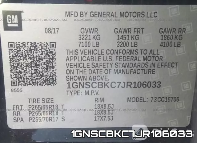 1GNSCBKC7JR106033 фото 10