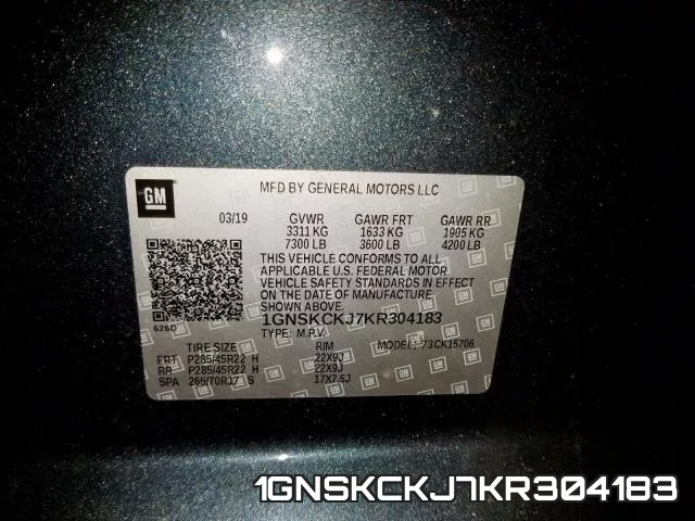 1GNSKCKJ7KR304183 фото 2
