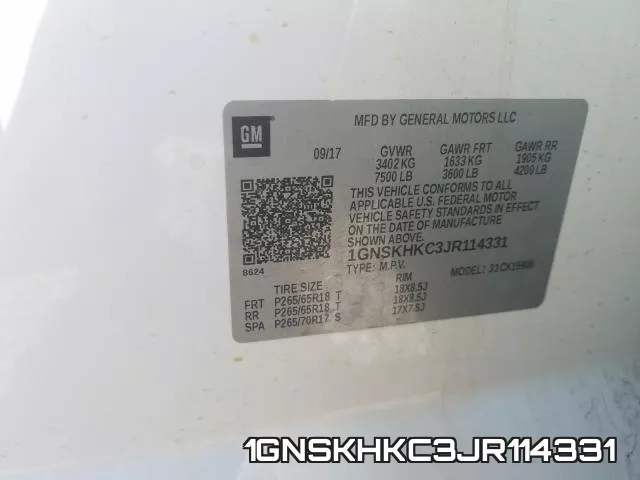 1GNSKHKC3JR114331 фото 2