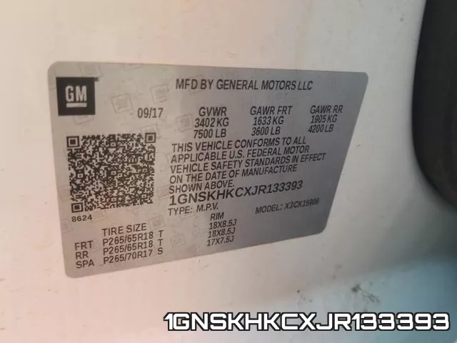 1GNSKHKCXJR133393 фото 2