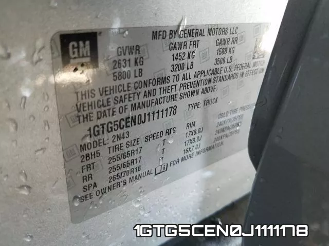 1GTG5CEN0J1111178 фото 2