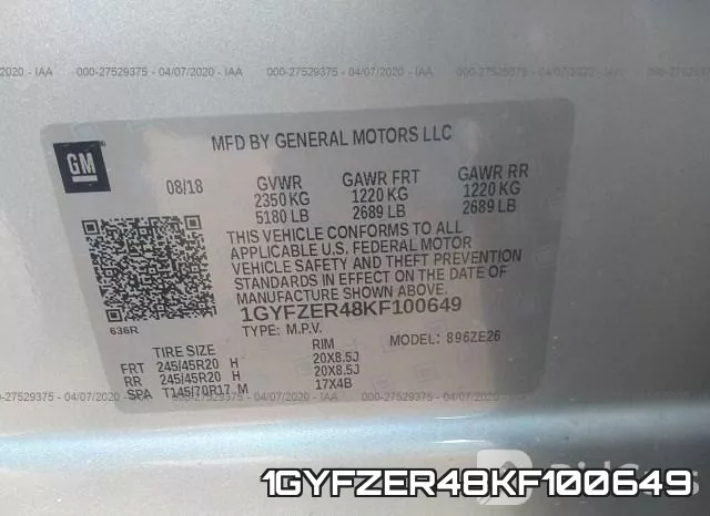 1GYFZER48KF100649 фото 10