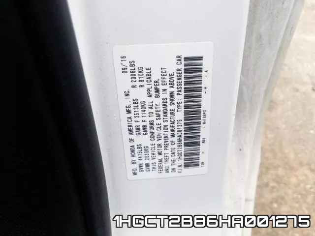 1HGCT2B86HA001275 фото 2