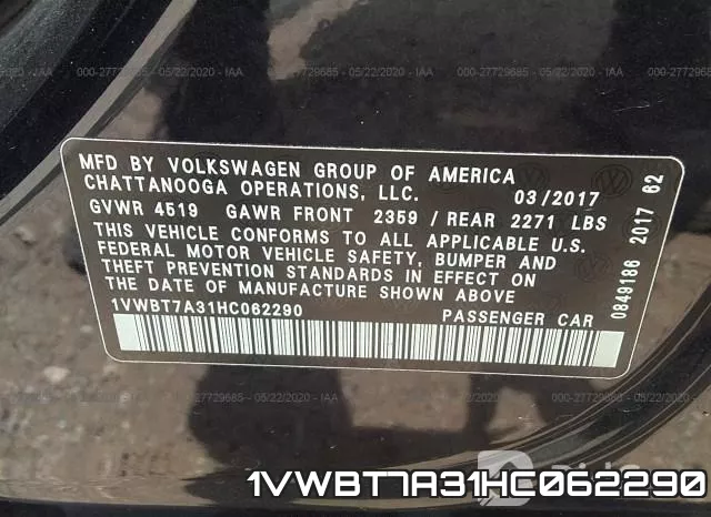 1VWBT7A31HC062290 фото 10