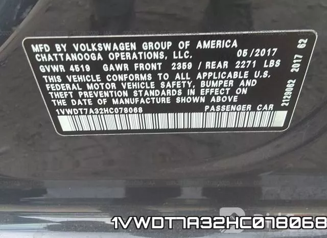 1VWDT7A32HC078068 фото 10