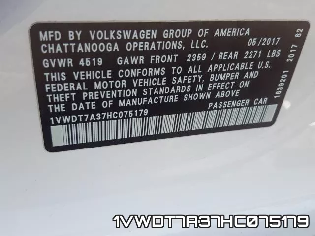 1VWDT7A37HC075179 фото 2
