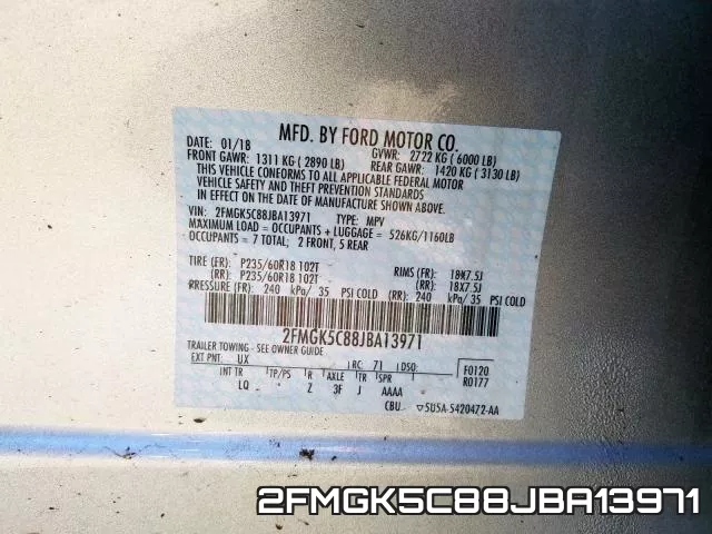 2FMGK5C88JBA13971 фото 2