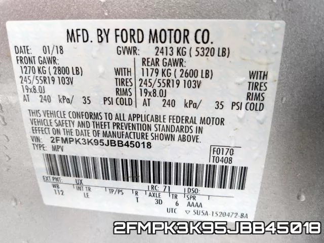 2FMPK3K95JBB45018 фото 2