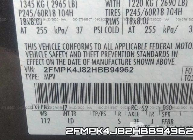 2FMPK4J82HBB94962 фото 10