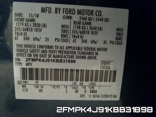 2FMPK4J91KBB31898 фото 2