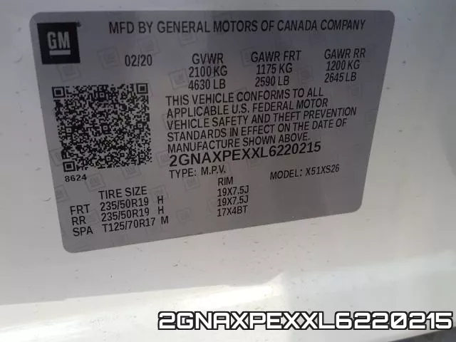 2GNAXPEXXL6220215 фото 2