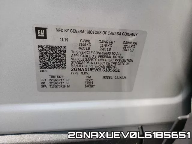 2GNAXUEV0L6185651 фото 2