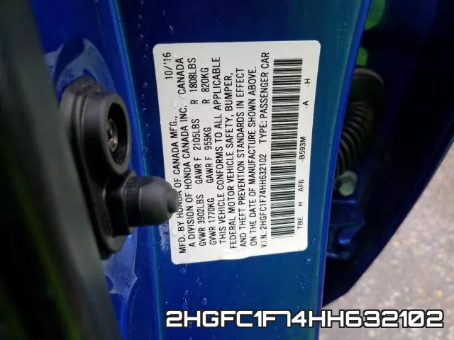 2HGFC1F74HH632102 фото 2