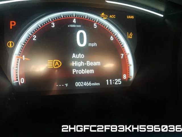 2HGFC2F83KH596036 фото 9