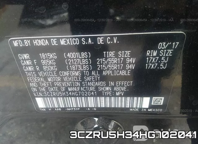 3CZRU5H34HG702041 фото 10