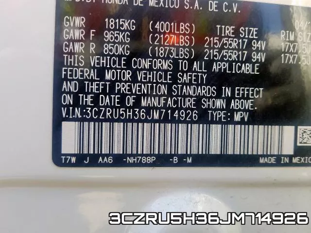 3CZRU5H36JM714926 фото 2