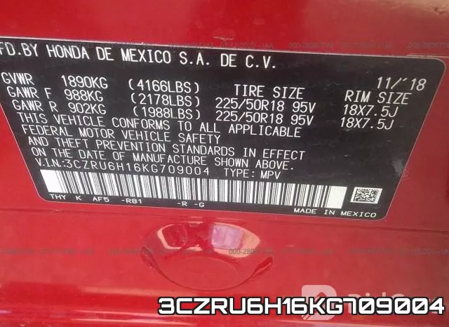 3CZRU6H16KG709004 фото 10