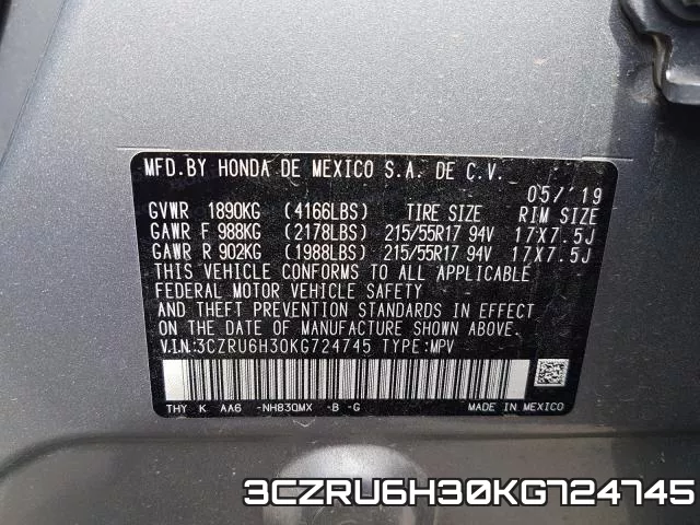 3CZRU6H30KG724745 фото 2