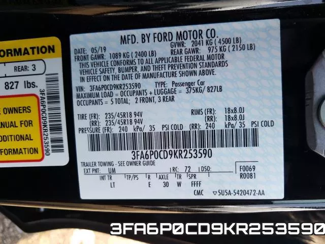 3FA6P0CD9KR253590 фото 2