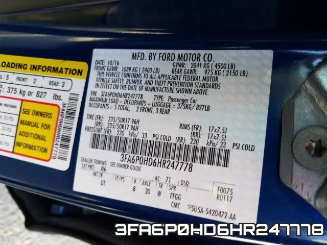 3FA6P0HD6HR247778 фото 2