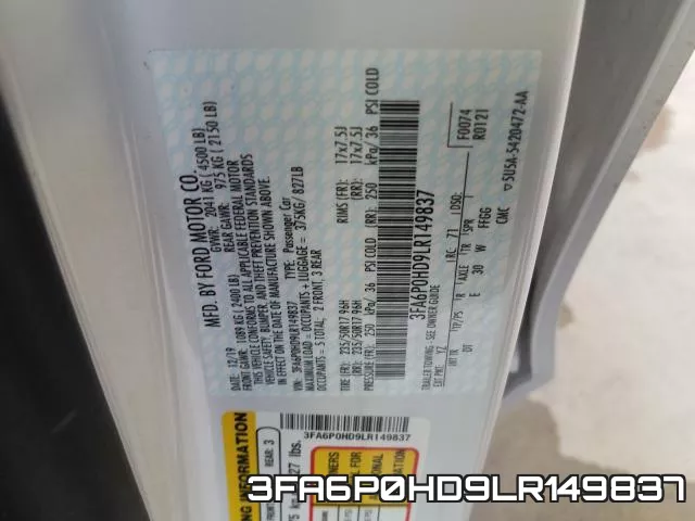 3FA6P0HD9LR149837 фото 2