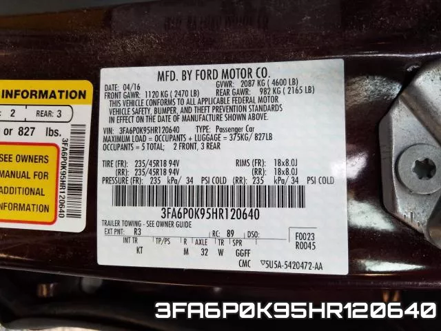 3FA6P0K95HR120640 фото 2