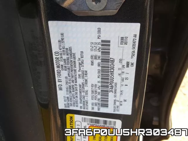 3FA6P0UU5HR303487 фото 2