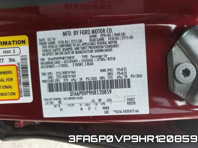 3FA6P0VP9HR120859 фото 2