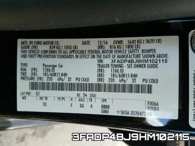 3FADP4BJ9HM102115 фото 2