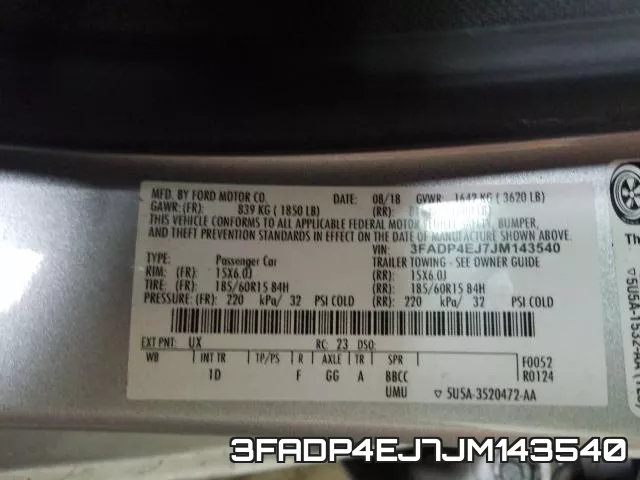 3FADP4EJ7JM143540 фото 2