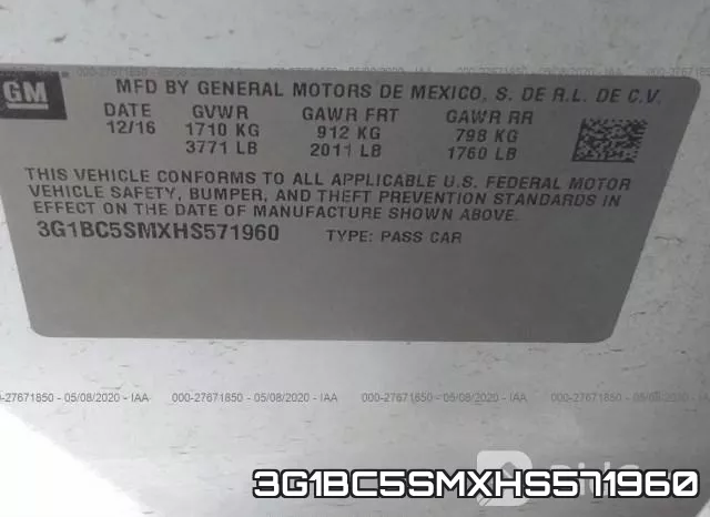 3G1BC5SMXHS571960 фото 10