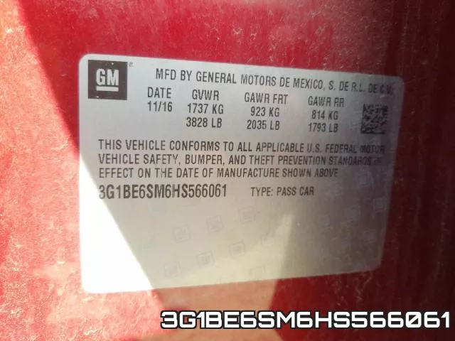 3G1BE6SM6HS566061 фото 2