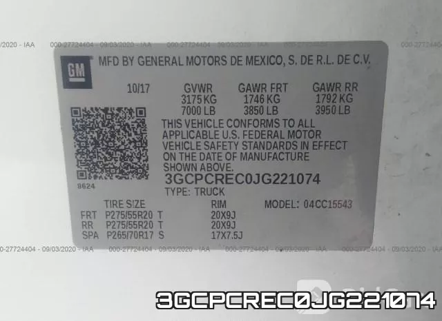 3GCPCREC0JG221074 фото 10