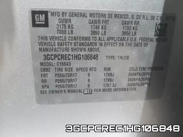 3GCPCREC1HG106848 фото 2