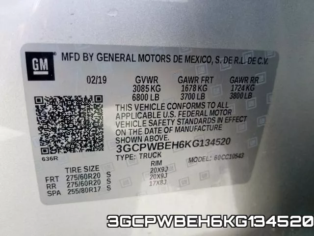 3GCPWBEH6KG134520 фото 2