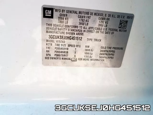 3GCUKSEJ0HG451512 фото 2
