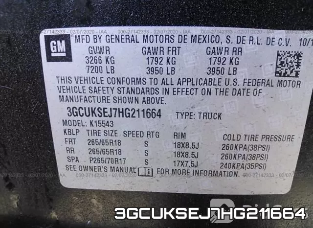 3GCUKSEJ7HG211664 фото 10