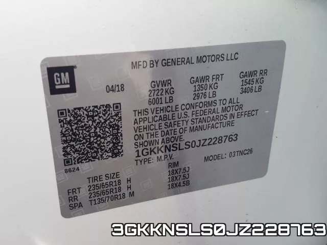 3GKKNSLS0JZ228763 фото 2