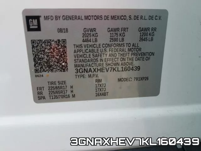 3GNAXHEV7KL160439 фото 2