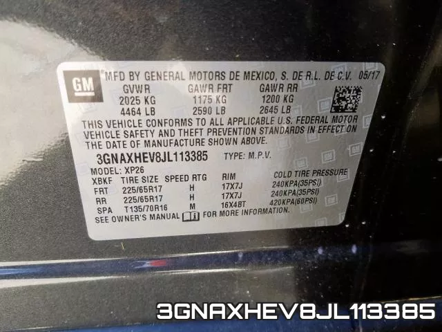 3GNAXHEV8JL113385 фото 2